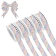 thumbnail image 1 of 5 Rolls Christmas Ribbon 1.5 inch Wide Decorative Ribbon for Gift Wrapping and Holiday Decorations Cute Pastel Rainbow Background, 1 of 7
