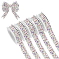 thumbnail image 1 of 5 Rolls Christmas Ribbon 1.5 inch Wide Decorative Ribbon for Gift Wrapping and Holiday Decorations Embroidered Flowers, 1 of 7