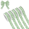 thumbnail image 1 of 5 Rolls Christmas Ribbon 1.5 inch Wide Decorative Ribbon for Gift Wrapping and Holiday Decorations Green Fern Leaves Pattern, 1 of 7
