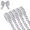 thumbnail image 1 of 5 Rolls Christmas Ribbon 1.5 inch Wide Decorative Ribbon for Gift Wrapping and Holiday Decorations Lavender-colored Butterfly Pattern, 1 of 7