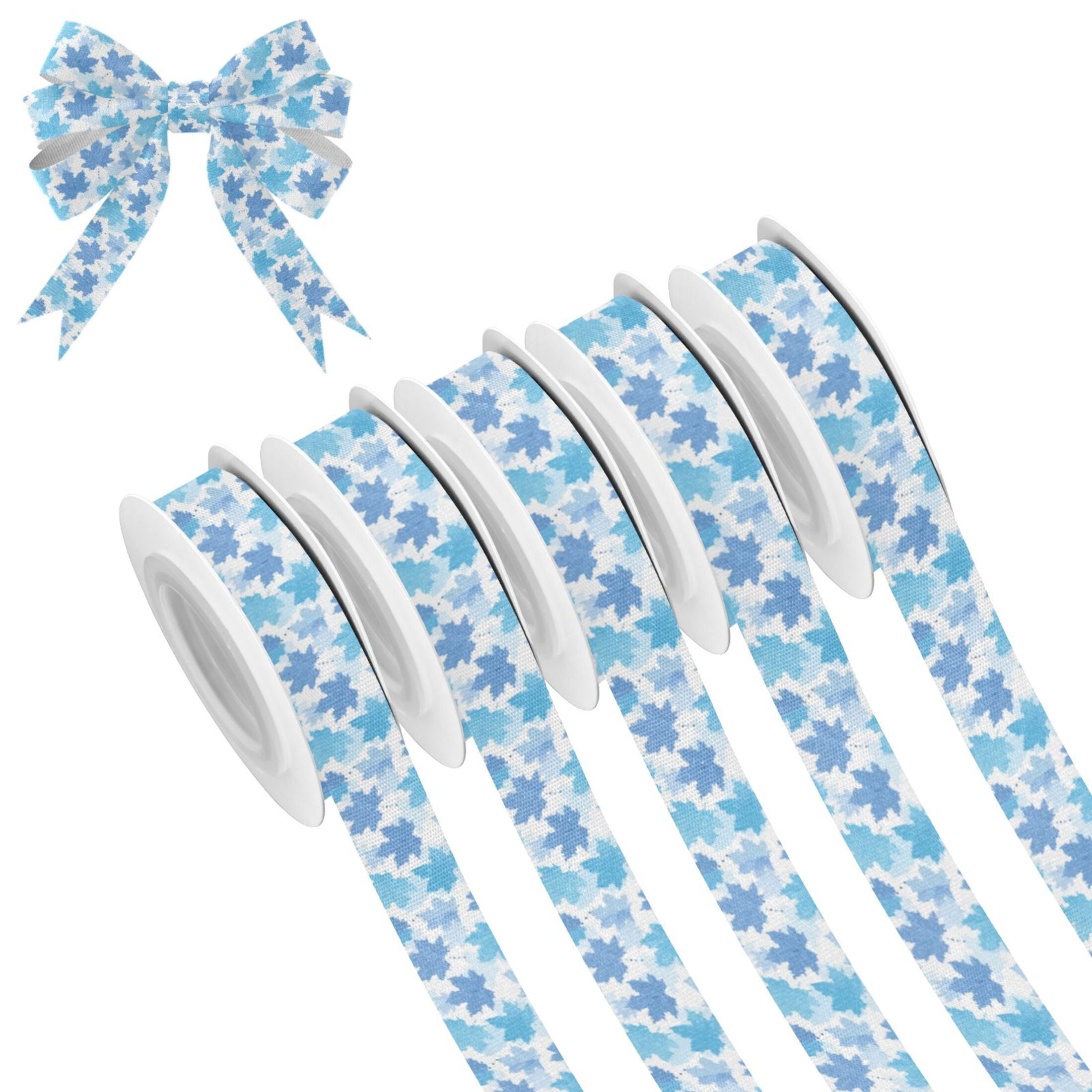 5 Rolls Christmas Ribbon 1.5 inch Wide Decorative Ribbon for Gift ...