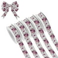 thumbnail image 1 of 5 Rolls Christmas Ribbon 1.5 inch Wide Decorative Ribbon for Gift Wrapping and Holiday Decorations Magenta Roses, 1 of 7
