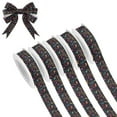thumbnail image 1 of 5 Rolls Christmas Ribbon 1.5 inch Wide Decorative Ribbon for Gift Wrapping and Holiday Decorations Musical Notes and Waves Pattern, 1 of 7