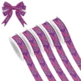 thumbnail image 1 of 5 Rolls Christmas Ribbon 1.5 inch Wide Decorative Ribbon for Gift Wrapping and Holiday Decorations Neon Pink Wavy Lines, 1 of 7