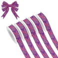 thumbnail image 1 of 5 Rolls Christmas Ribbon 1.5 inch Wide Decorative Ribbon for Gift Wrapping and Holiday Decorations Neon Pink Wavy Lines, 1 of 7