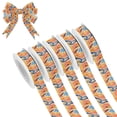 thumbnail image 1 of 5 Rolls Christmas Ribbon 1.5 inch Wide Decorative Ribbon for Gift Wrapping and Holiday Decorations Orange Geometric Shapes, 1 of 7