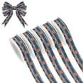 thumbnail image 1 of 5 Rolls Christmas Ribbon 1.5 inch Wide Decorative Ribbon for Gift Wrapping and Holiday Decorations Orange Large Flowers, 1 of 7