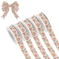 thumbnail image 1 of 5 Rolls Christmas Ribbon 1.5 inch Wide Decorative Ribbon for Gift Wrapping and Holiday Decorations Pale Pink Peach's Pattern, 1 of 7