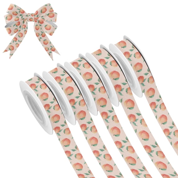 5 Rolls Christmas Ribbon 1.5 inch Wide Decorative Ribbon for Gift Wrapping and Holiday Decorations Pale Pink Peach's Pattern