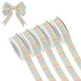 thumbnail image 1 of 5 Rolls Christmas Ribbon 1.5 inch Wide Decorative Ribbon for Gift Wrapping and Holiday Decorations Pastel Background with Stripes, 1 of 7