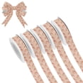 thumbnail image 1 of 5 Rolls Christmas Ribbon 1.5 inch Wide Decorative Ribbon for Gift Wrapping and Holiday Decorations Pastel Pink Pumpkins and Flowers, 1 of 7