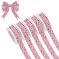 thumbnail image 1 of 5 Rolls Christmas Ribbon 1.5 inch Wide Decorative Ribbon for Gift Wrapping and Holiday Decorations Pink Candy Cane and Strawberry, 1 of 7