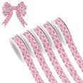 thumbnail image 1 of 5 Rolls Christmas Ribbon 1.5 inch Wide Decorative Ribbon for Gift Wrapping and Holiday Decorations Pink Cute Bows, 1 of 7