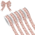 thumbnail image 1 of 5 Rolls Christmas Ribbon 1.5 inch Wide Decorative Ribbon for Gift Wrapping and Holiday Decorations Pink Flowers, 1 of 7