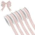 thumbnail image 1 of 5 Rolls Christmas Ribbon 1.5 inch Wide Decorative Ribbon for Gift Wrapping and Holiday Decorations Pink Love Heart, 1 of 7