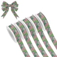 thumbnail image 1 of 5 Rolls Christmas Ribbon 1.5 inch Wide Decorative Ribbon for Gift Wrapping and Holiday Decorations Pink Palm Leaves, 1 of 7
