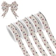 thumbnail image 1 of 5 Rolls Christmas Ribbon 1.5 inch Wide Decorative Ribbon for Gift Wrapping and Holiday Decorations Pink and Purple Dandelions, 1 of 7