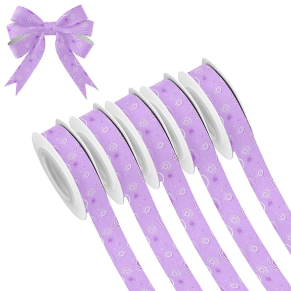 5 Rolls Christmas Ribbon 1.5 inch Wide Decorative Ribbon for Gift Wrapping and Holiday Decorations Purple Circles
