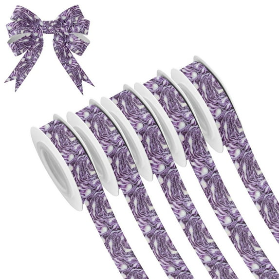 5 Rolls Christmas Ribbon 1.5 inch Wide Decorative Ribbon for Gift Wrapping and Holiday Decorations Purple Color Texture