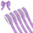 thumbnail image 1 of 5 Rolls Christmas Ribbon 1.5 inch Wide Decorative Ribbon for Gift Wrapping and Holiday Decorations Purple Hibiscus Flowers, 1 of 7