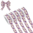 thumbnail image 1 of 5 Rolls Christmas Ribbon 1.5 inch Wide Decorative Ribbon for Gift Wrapping and Holiday Decorations Purple and Gold Watercolor Floral, 1 of 7