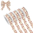 thumbnail image 1 of 5 Rolls Christmas Ribbon 1.5 inch Wide Decorative Ribbon for Gift Wrapping and Holiday Decorations Red Apple Pattern, 1 of 7