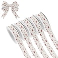 thumbnail image 1 of 5 Rolls Christmas Ribbon 1.5 inch Wide Decorative Ribbon for Gift Wrapping and Holiday Decorations Red Fire Trucks Pattern, 1 of 7