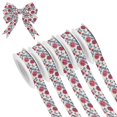 thumbnail image 1 of 5 Rolls Christmas Ribbon 1.5 inch Wide Decorative Ribbon for Gift Wrapping and Holiday Decorations Red and Pink Roses, 1 of 7