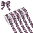thumbnail image 1 of 5 Rolls Christmas Ribbon 1.5 inch Wide Decorative Ribbon for Gift Wrapping and Holiday Decorations Roses in Pink and Gray Tones, 1 of 7