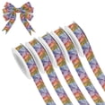 thumbnail image 1 of 5 Rolls Christmas Ribbon 1.5 inch Wide Decorative Ribbon for Gift Wrapping and Holiday Decorations Transparent Leaf Skeletons, 1 of 7