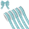 thumbnail image 1 of 5 Rolls Christmas Ribbon 1.5 inch Wide Decorative Ribbon for Gift Wrapping and Holiday Decorations Turquoise Blue Butterfly Pattern, 1 of 7