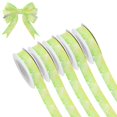 thumbnail image 1 of 5 Rolls Christmas Ribbon 1.5 inch Wide Decorative Ribbon for Gift Wrapping and Holiday Decorations Vibrant Green and Yellow Background, 1 of 7