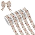 thumbnail image 1 of 5 Rolls Christmas Ribbon 1.5 inch Wide Decorative Ribbon for Gift Wrapping and Holiday Decorations Vintage Floral Print Pattern, 1 of 7