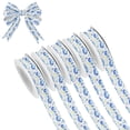 thumbnail image 1 of 5 Rolls Christmas Ribbon 1.5 inch Wide Decorative Ribbon for Gift Wrapping and Holiday Decorations Watercolor Blue Fish, 1 of 7