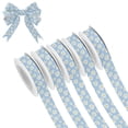 thumbnail image 1 of 5 Rolls Christmas Ribbon 1.5 inch Wide Decorative Ribbon for Gift Wrapping and Holiday Decorations White Daisies Pattern, 1 of 7