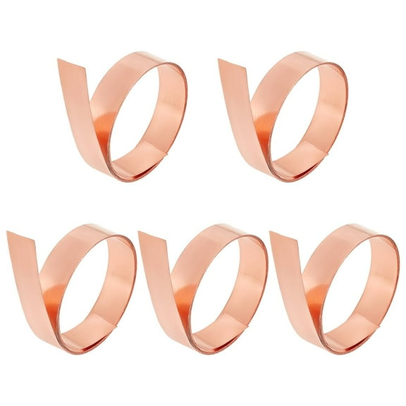 5 Rolls Copper Thin Foil Roll Sheet 1000x10x0.1mm Pure Copper Metal Foil Roll Coppers Flashing Metal Coppers Rolls Sheet Strip for DIY Projects Jewelry Crafts Electrical Repairs for DIY