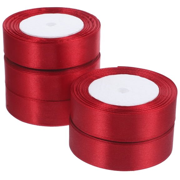 5 Rolls Craft Decoration Wrapping Ribbon Christmas Satin Flowers Bow Tie Twine Seam Binding