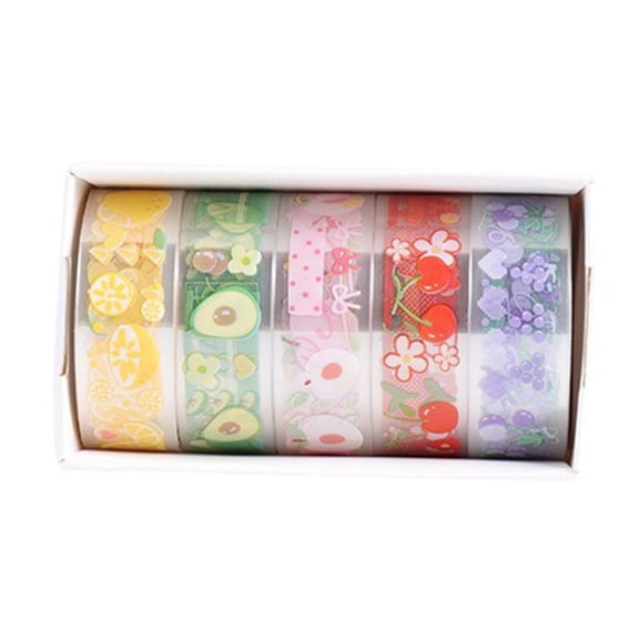 5 Rolls Flower Pattern Artists Tape Decorative Tape Clear Tape Masking Tape