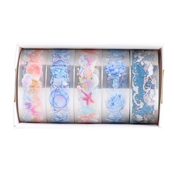 5 Rolls Butterfly Masking Tape Artists Tape Decorative Tape Flower Pattern Crafting Tape Clear Tape Craft Supplies