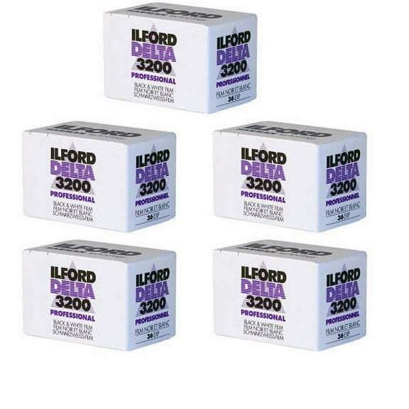 5 Rolls Ilford Delta 3200 Pro Black & White Print 35mm Film 36 Exposure