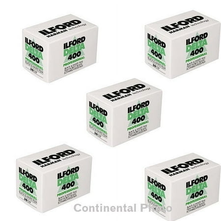 5 Rolls Ilford Delta 400 Pro 135-36 Exposure Black & White 35mm Print Film