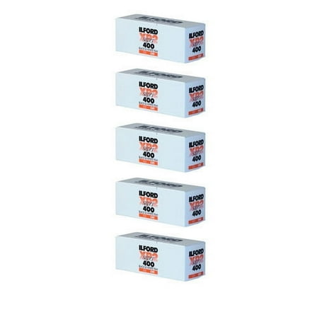 5 Rolls Ilford XP2 Super 400 120mm Black & White C41 Film
