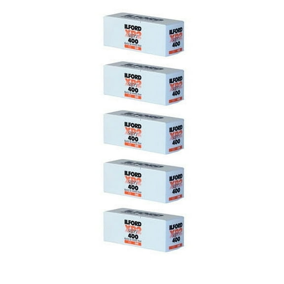 5 Rolls Ilford XP2 Super 400 120mm Black & White C41 Film