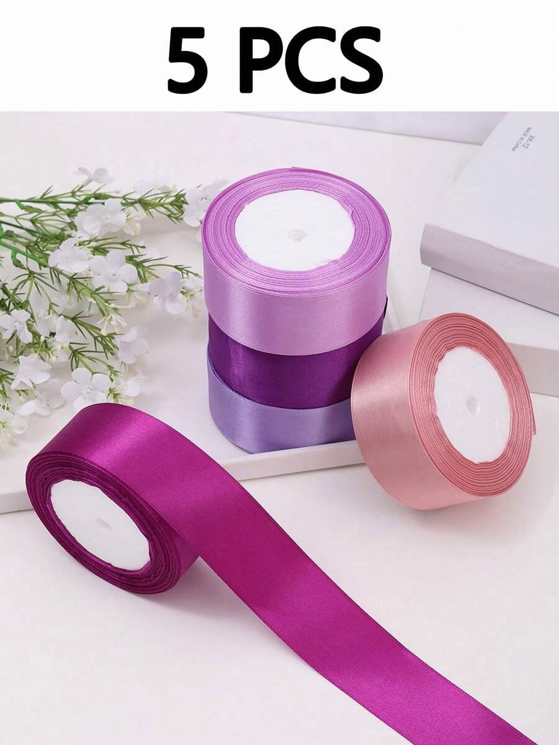 5 Rolls Mixed Satin Ribbons - Cake/Gift Wrapping, DIY Rose Flower ...