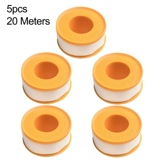 5 Rolls PTFE Thread Seal Tape for Plumbing,15m & 20m Waterproof Sealing Tape for Pipe Fittings,Leak Proof PTFE Plumbers Tape in 17mm & 18mm Widths