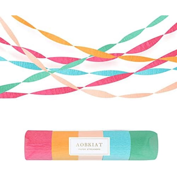 5 Rolls Rainbow Party Streamers Crepe Paper,Candyland Party Decorations for Christmas,Birthday,Wedding,Bachelorette,Bridal/Baby Shower,Hanging Candyland Backdrop Decoration