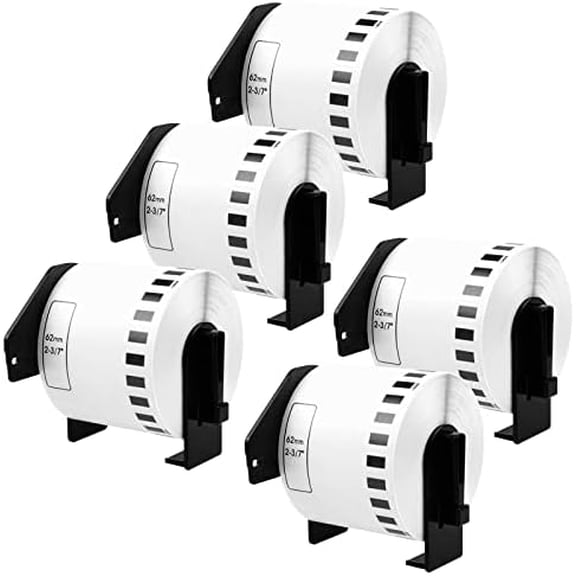 5 Rolls Replacement for Brother DK-2205 Continuous Length Paper Tape, 2.4in x 100ft 62mm x 30.4m Printing Labels, Shipping Barcode Labels, Compatible with Brother QL Label Printers$$Office