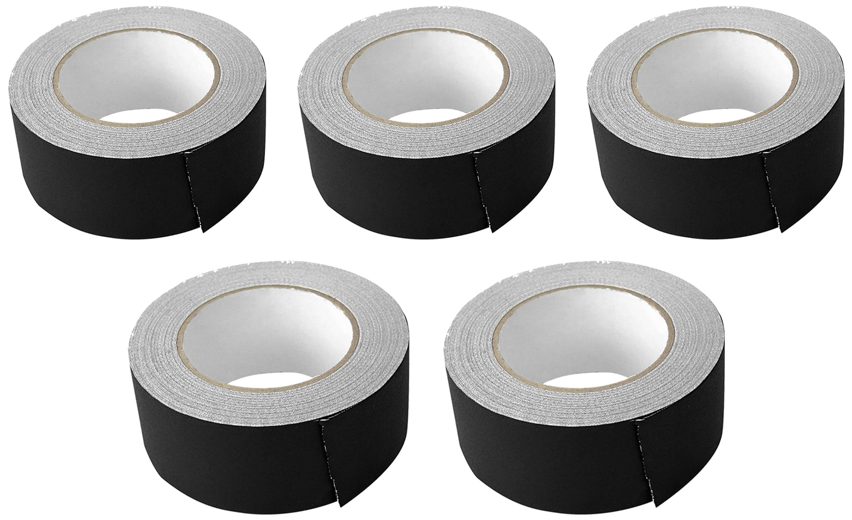(5) Rolls Rockville Pro Audio/Stage Wire ROCK GAFF Black Gaffers Tape 2"x100 Ft