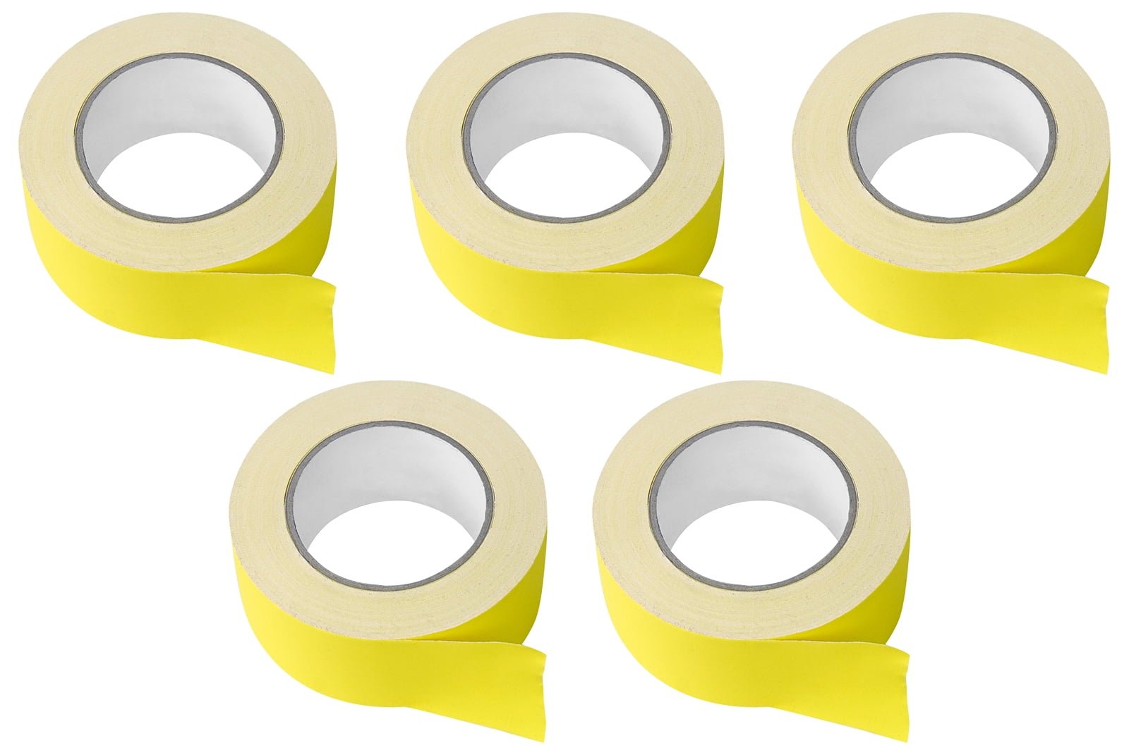(5) Rolls Rockville Pro Audio/Stage Wire ROCK GAFF Yellow Gaffers Tape 2"x100 Ft