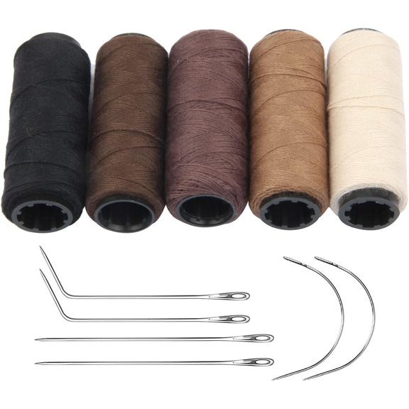 5 Rolls Sewing Thread Weaving Thread with 6 count Set | Hair Extension Thread for Hand Sewing Hair Weft Hair Extensions Wig DIY